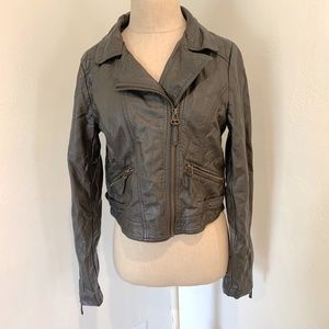 NWOT Charcoal Grey Leather Jacket